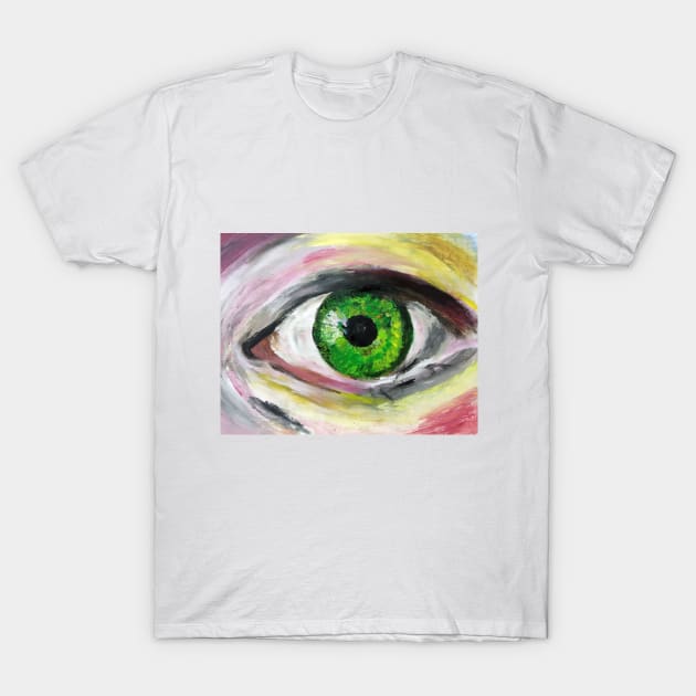 Green Eye Painting T-Shirt by Manitarka